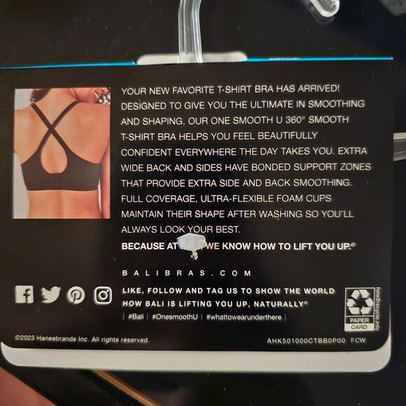 BALI Ultimate Smoothing‎ Lightweight T-shirt Bra 42C Comfortable NWT - Picture 5 of 6
